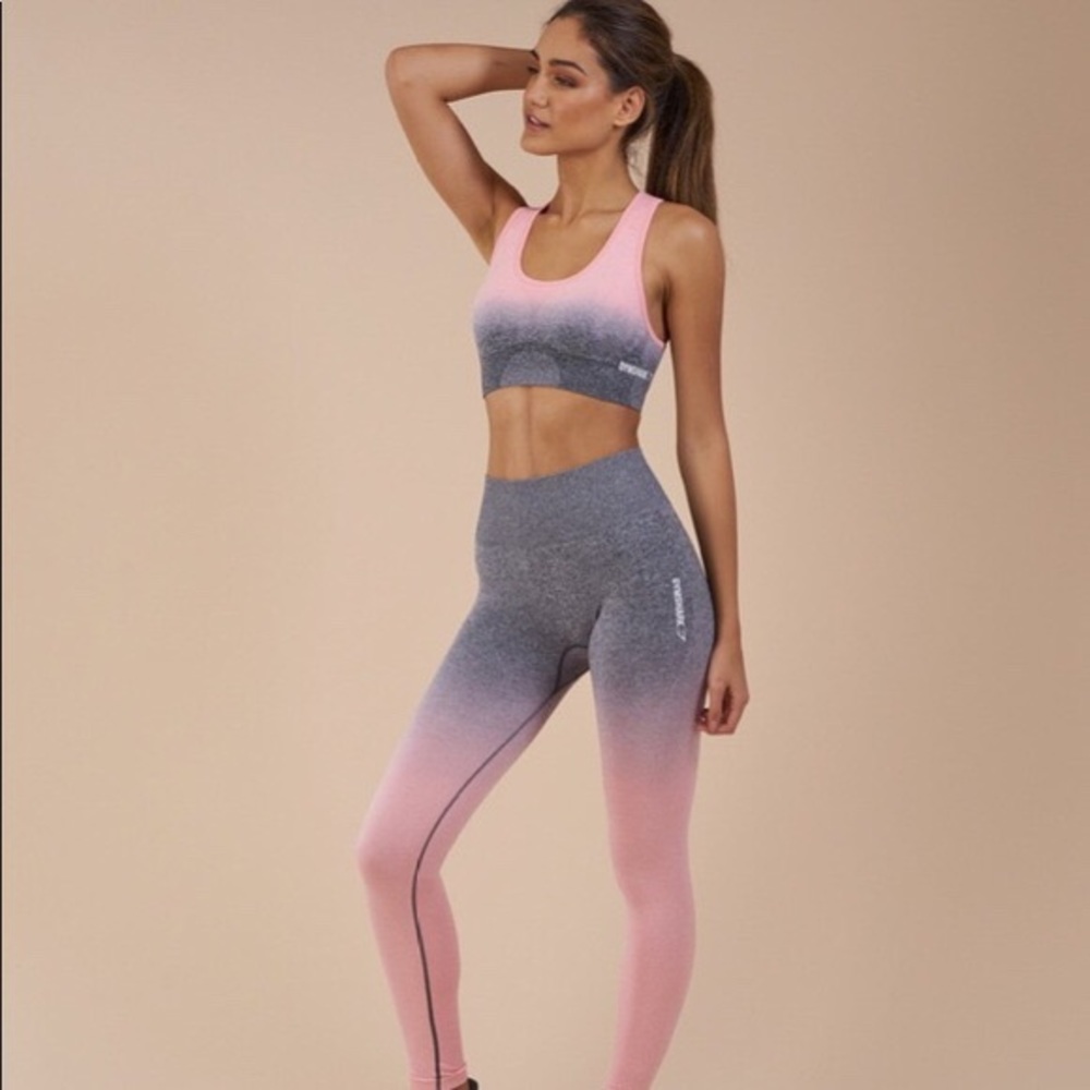 NWOT. Grey/Pink Ombré Gymshark legging.